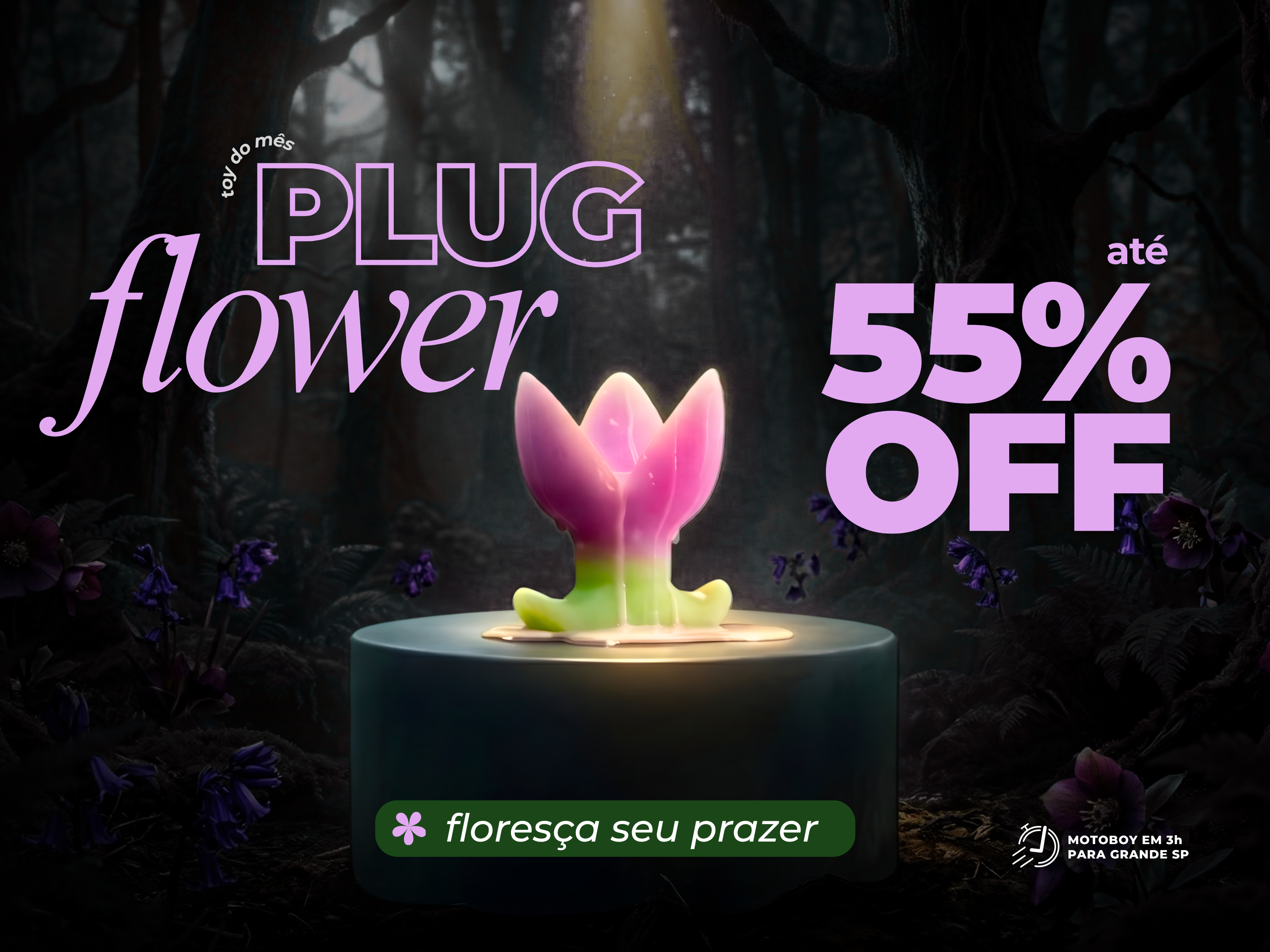 Banner Plug Flowers como toy do mês de Abril